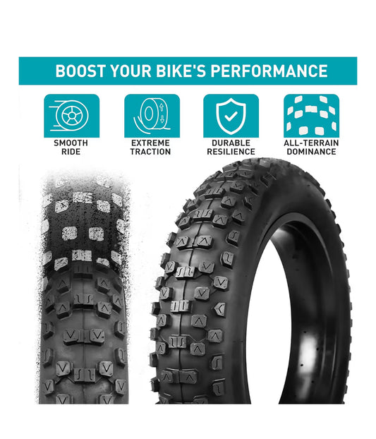 20x4 Knobby tires. (2 FREE tubes included)