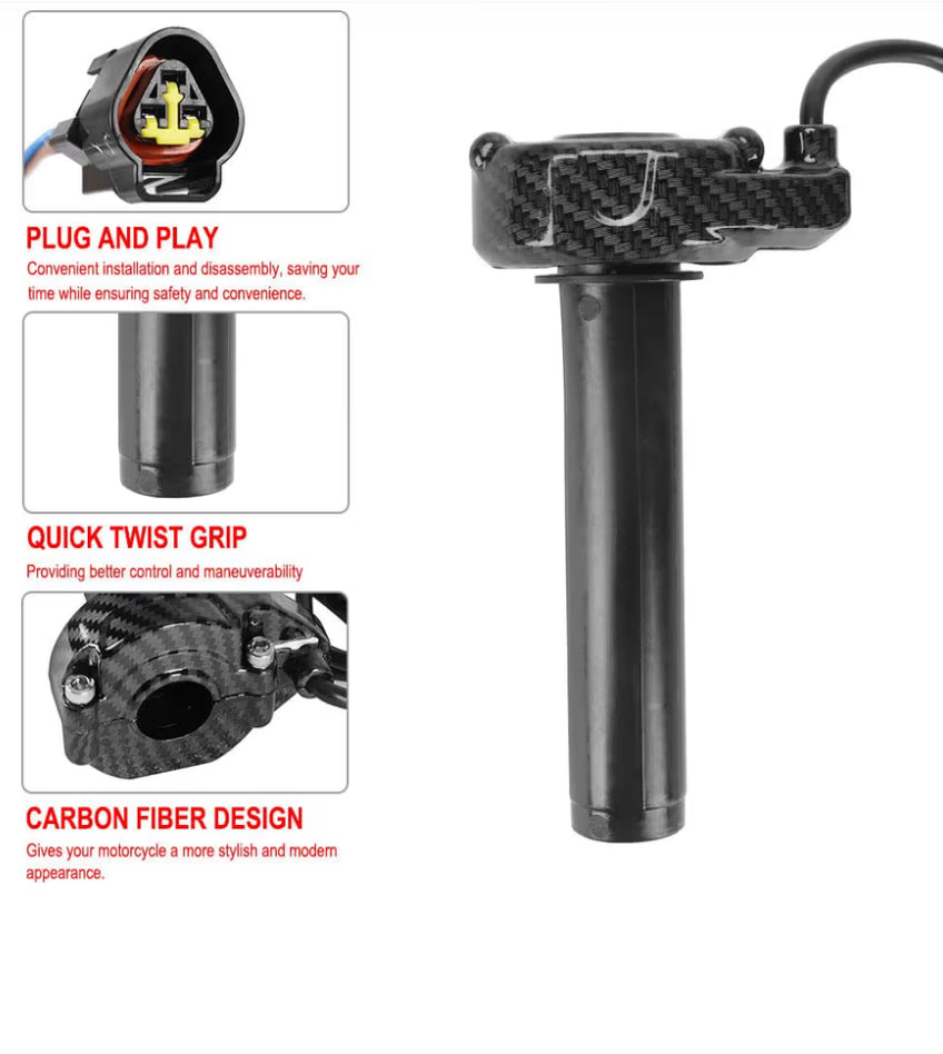 (Upgraded 2025) Surron Throttle Carbon Fiber. Full Throttle, 0 Delay. Cable Throttle Kit for Electric Dirt Bike.