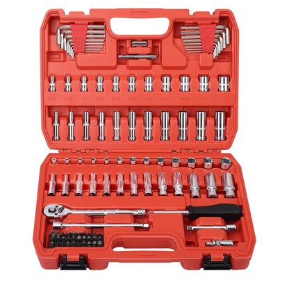 46 Piece 1/4”/1/2” Socket Ratchet Set